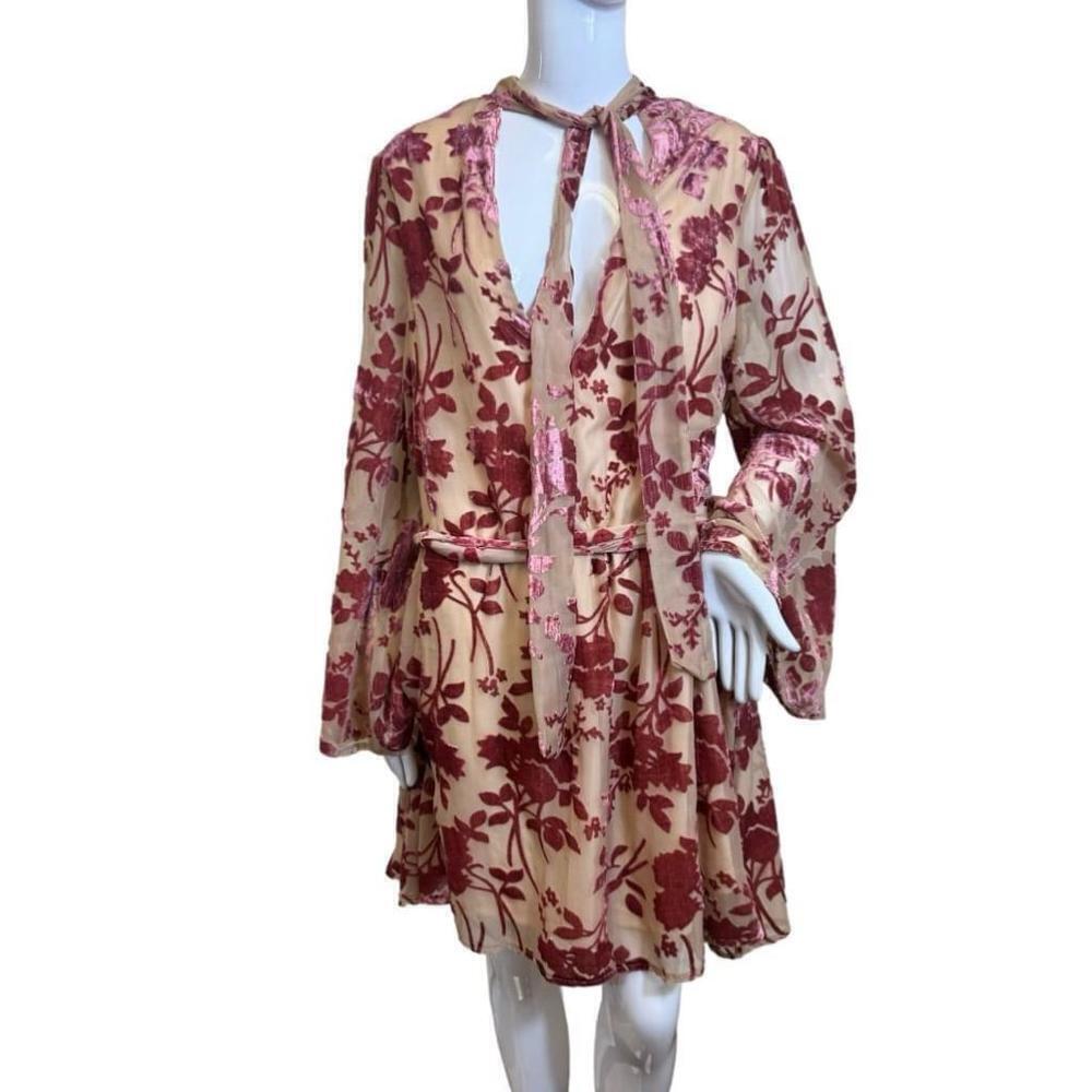 Women's VICI Pink and Burgundy Floral Dress Size XL